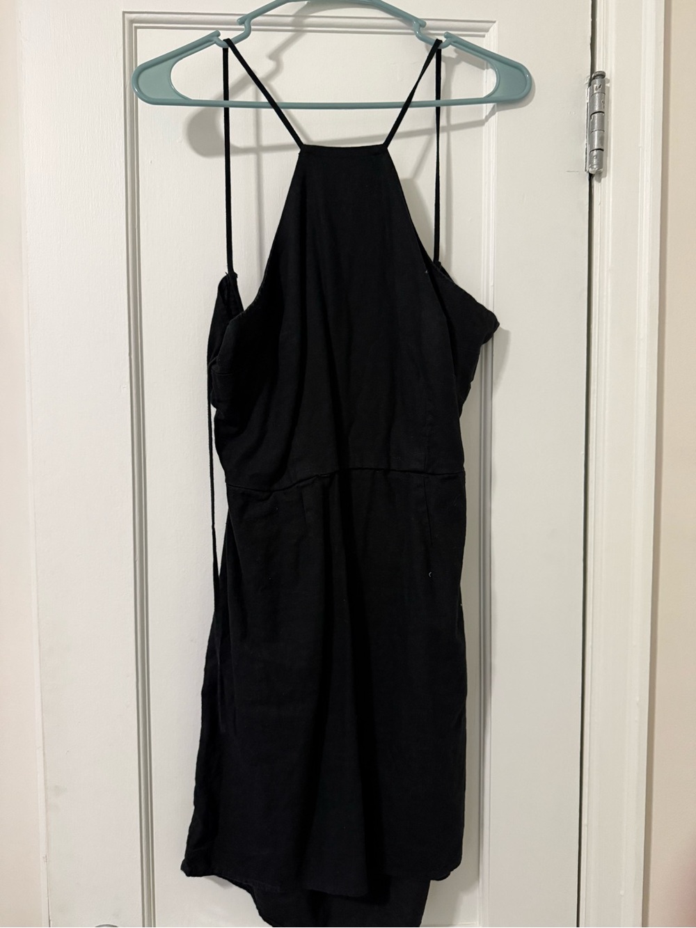 Women's Black Halter Midi Dress - Classic Evening Style